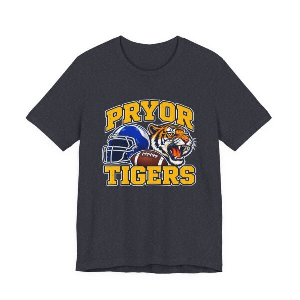Pryor Tigers Football Tee — Vintage Helmet & Tiger Mascot