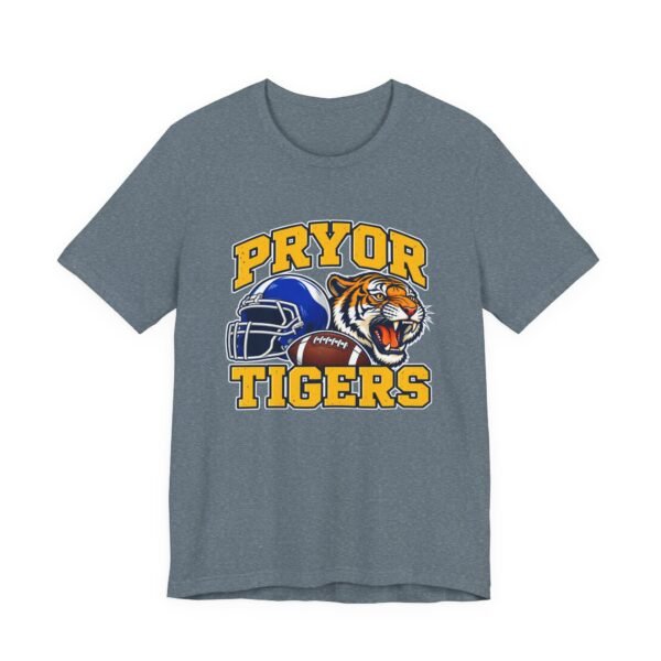 Pryor Tigers Football Tee — Vintage Helmet & Tiger Mascot