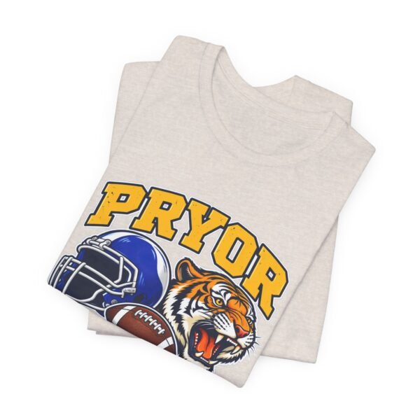 Pryor Tigers Football Tee — Vintage Helmet & Tiger Mascot