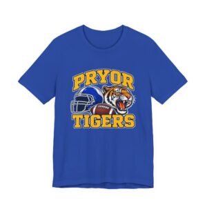 Pryor Tigers Football Tee — Vintage Helmet & Tiger Mascot
