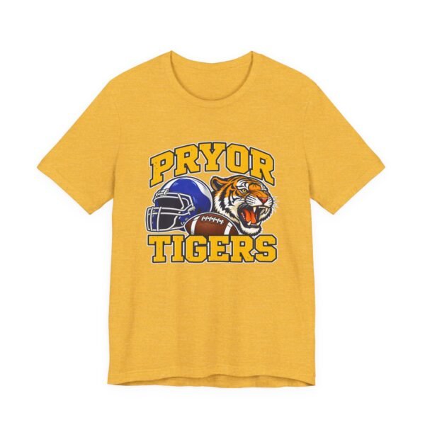 Pryor Tigers Football Tee — Vintage Helmet & Tiger Mascot