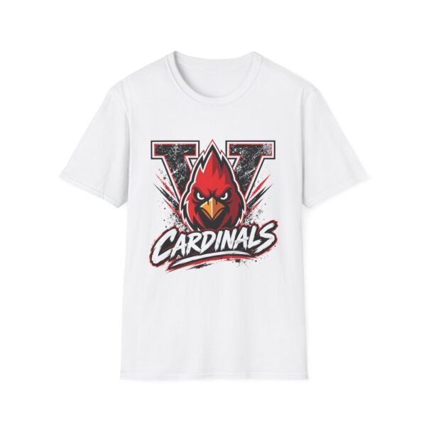 5266068524377149496_2048.jpeg Cardinals School Spirit Shirt, Cardinal Mascot T-Shirt, Red Black Team Spirit Tee, Game Day Shirt, School Mascot Graphic Tee, Cardinal Pride